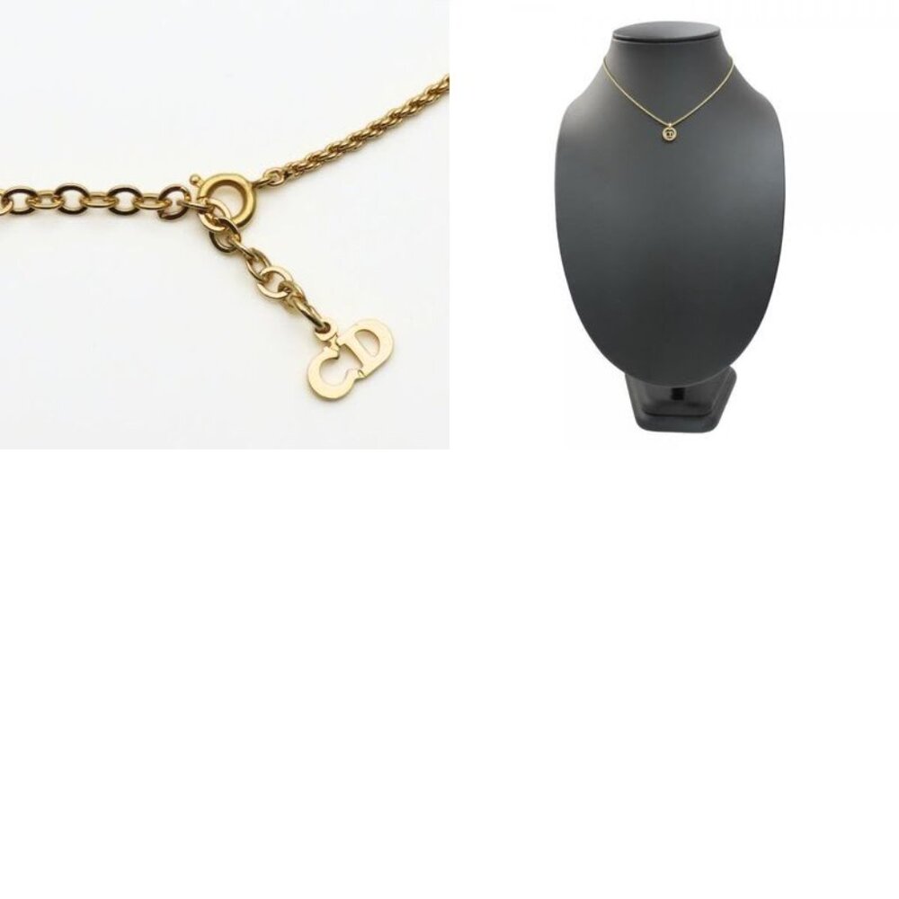 Christian Dior Necklace CD Logo Twisted Metal Gold Plated GP Accessories - Picture 9 of 9